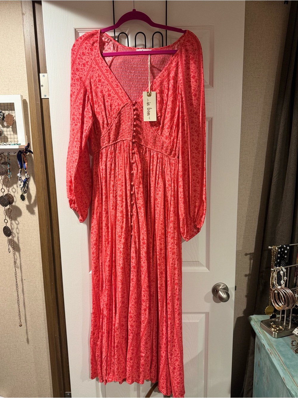 In Bloom Coral Maxi Dress